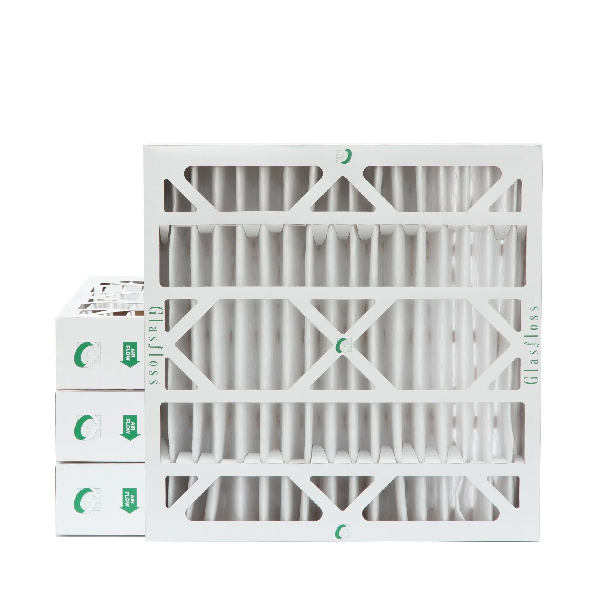 Premium Glasfloss ZL 20x20x4 MERV 10 Pleated AC Furnace Air Filters. Box of 4. Exact Size: 19-1/2 x 19-1/2 x 3-3/4 - Great Deal! - Great Deal!
