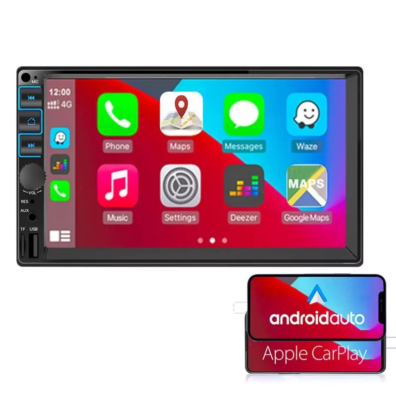 Premium Premium Car Radio 7'' 2 Din Stereo Receiver Bluetooth, Microphone, Mirror Link, Display, GPS, Touch Screen Support Apple Carplay , Android Auto - Great Deal!