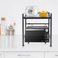 Premium 14.5~22.8 inch Microwave Oven Rack, Single Tier Countertop Microwave Oven Rack, Metal Shelf Kitchen Condiment Storage Cabinet Stand, Expandable Retractable Microwave Oven Rack - Great Deal!