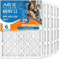 Premium Premium 14x25x1 Air Filter MERV 11 Comparable to MPR 1000, MPR 1200 & FPR 7 Electrostatic Pleated Air Conditioner Filter 6 Pack HVAC Premium USA Made 14x25x1 Furnace Filters by AIRX FILTERS WICKED CLEAN AIR. - Great Deal!