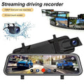 Premium 1080P Mirror Dash Cam Front Rear Dual Camera 10" IPS Touch Screen 170Â° Wide Angle Car Streaming Recorder G-Sensor Loop Recording