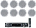 Premium Premium Rockville 1000w Amplifier+(8) 5.25" White Ceiling Speakers For Restaurant/Bar - Great Deal!
