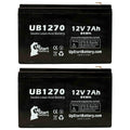 Premium 2x Pack - Compatible Upsonic PCM200VR Battery - Replacement UB1270 Universal Sealed Lead Acid Battery (12V, 7Ah, 7000mAh, F1 Terminal, AGM, SLA) - Includes 4 F1 to F2 Terminal Adapters - Great Deal!
