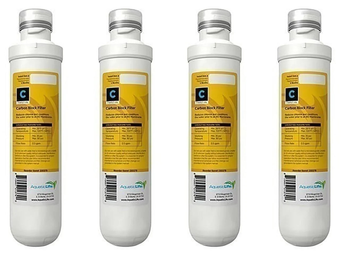 Premium Aquatic Life Twist-In Carbon Block Cartridge 4-Pack - Great Deal!