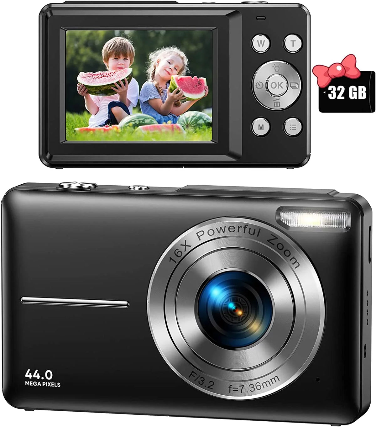 Premium Premium Digital Camera, FHD 1080P Digital Camera for Kids Video Camera with 32GB SD 16X Digital Zoom, Compact Point