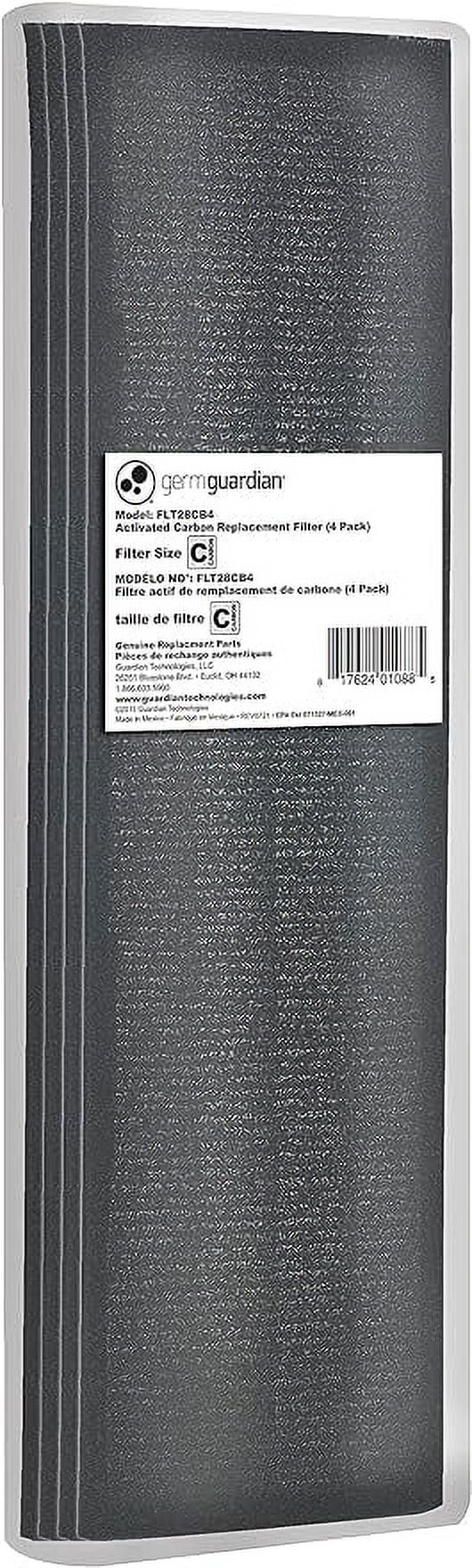germguardian Guardian Technologies GermGuardian Air Purifier Genuine Carbon Filter 4-Pack for use with FLT5000 Filter C for AC5000 Series Germ Guardian Air Purifiers, FLT28CB4 - Great Deal! - Great Deal!