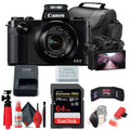 Canon PowerShot G5 X Digital Camera (0510C001), 64GB Card, Card Reader, Deluxe Soft Bag, Flex Tripod, Hand Strap, Memory Wallet, Cleaning Kit (International Model) - Great Deal!