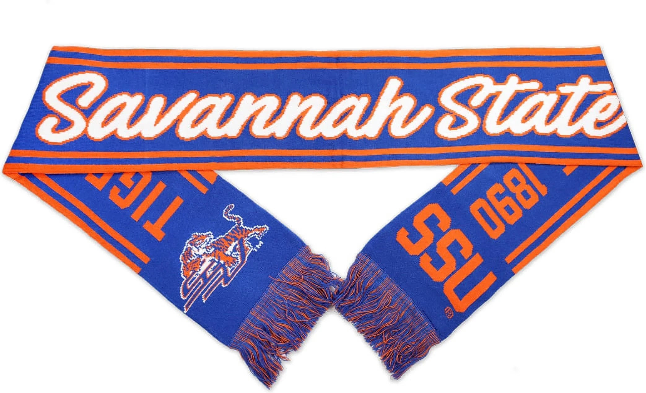 Big Boy Savannah State Tigers S6 Knit Scarf [Royal Blue - 80" x 7"] - Great Deal!