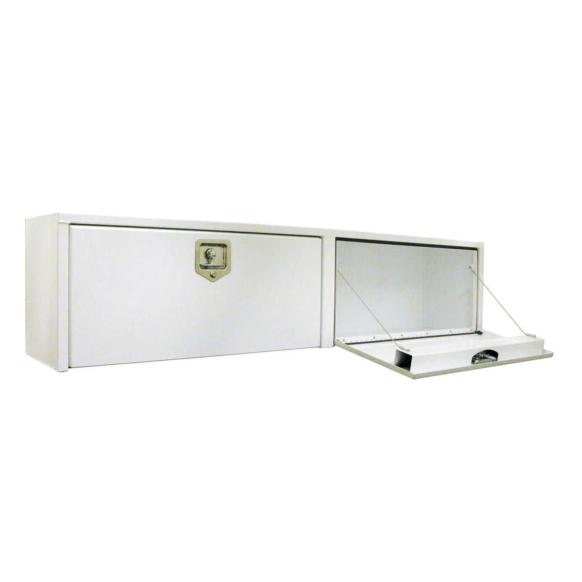 Premium Buyers Products 1702860 Steel Topsider Truck Toolbox w/ T-Handle Latch, 96" x 16" x 13" - White - Great Deal!