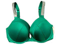 Premium Premium Premium Victoria's Secret Rhinestone Shine Strap Push-up Bikini Swim Top Green Cup Size 34DD NWT