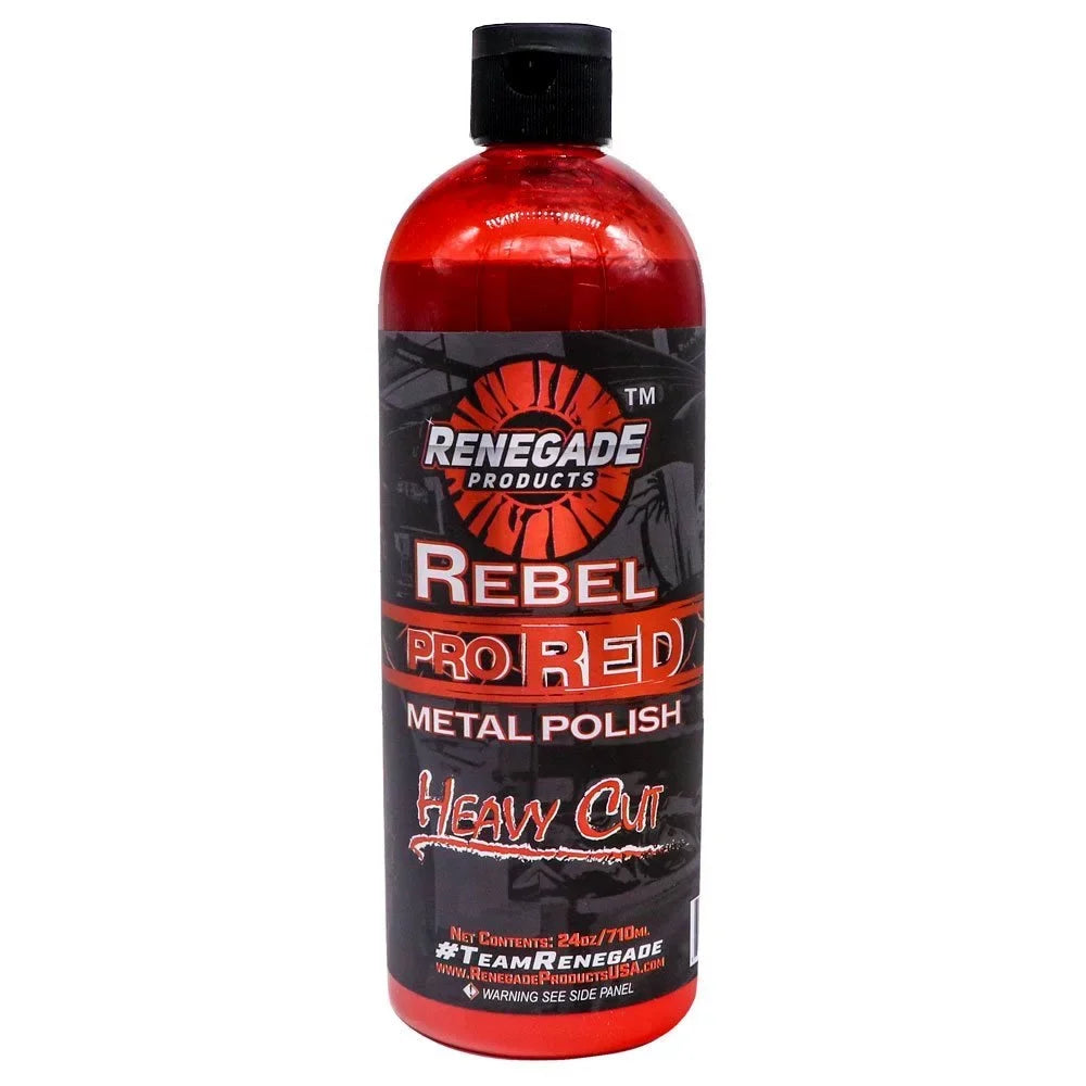 Renegade Products USA Rebel Pro Red Liquid Metal Polish by Heavy Cut Aluminum Polish for High Luster on Rims Wheels Tanks Bumpers etc. 24 Oz Bottle - Great Deal! - Great Deal!