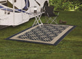 Premium Auto Drive Blue / Tan Flower Design 9x12ft Reversible RV Patio Mat, Good for RV Patios and Garden - Great Deal!