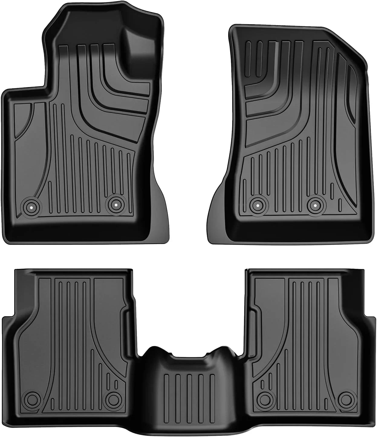 Premium AOMSAZTO Automotive Car Floor Mats for Jeep Compass 2017 2018 2019 2020 2021 2022 2023, All Weather Floor Liners Include 1st & 2nd Row (Not Fit 2017 Single Driver-Side Floor Hook Model) - Great Deal!