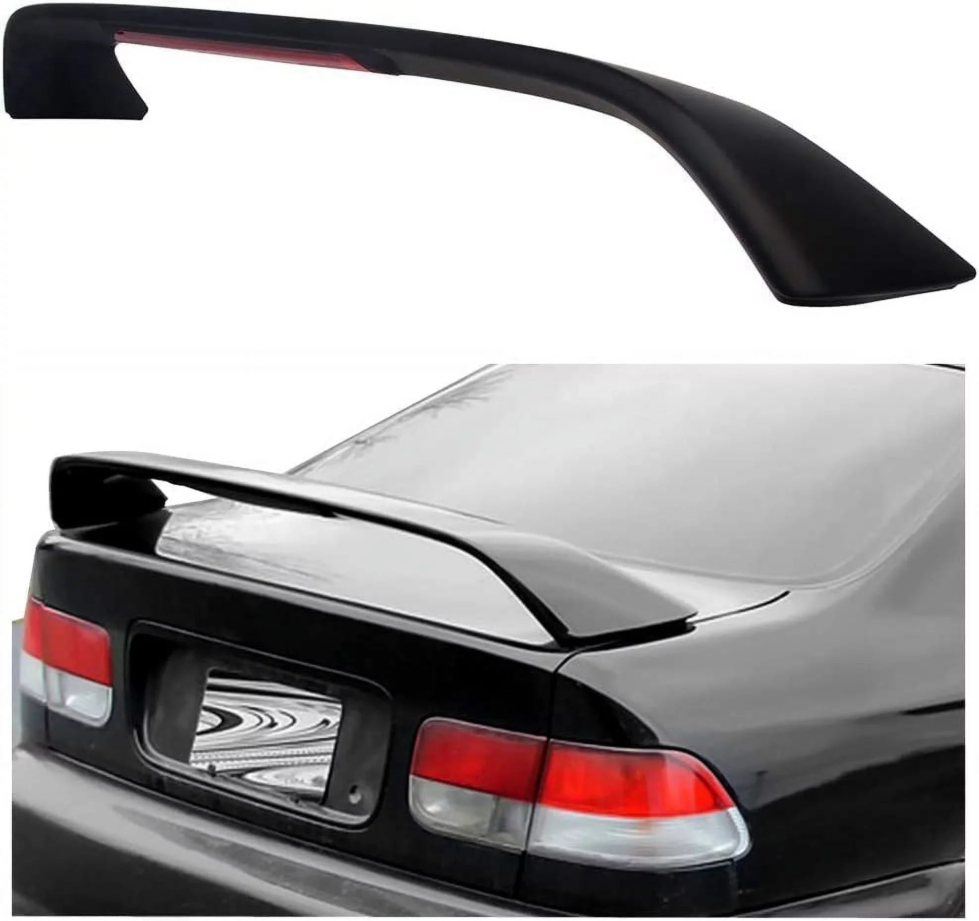 Premium Kojem T-R Style Rear Trunk Lid Spoiler Wing Winglet with LED Brake Light Lamp Matte Black for 1996 1997 1998 1999 2000 Honda Civic 2DR - Great Deal! - Great Deal!