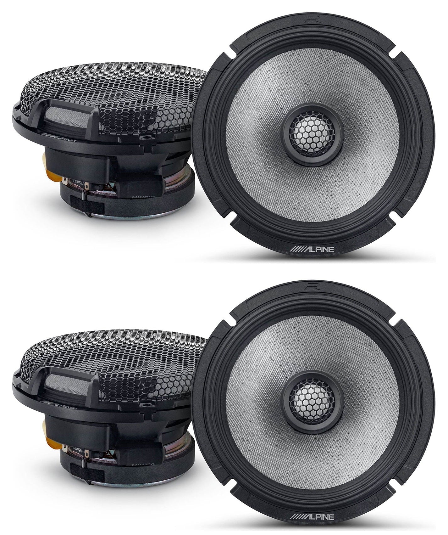 Premium (4) Alpine R2-S65 6.5" 2-Way Car Audio Speakers High-Resolution Certified