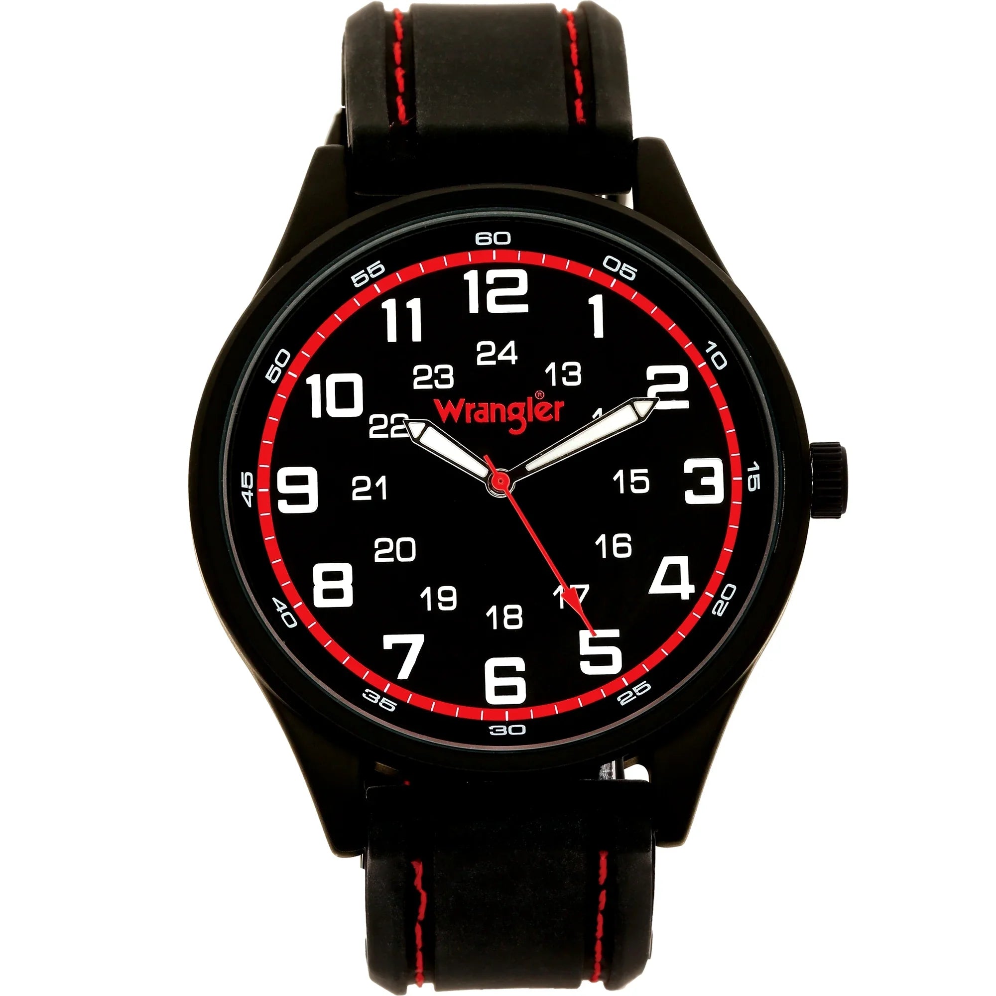 Premium Wrangler 44mm Round Black Strap Watch - Great Deal!