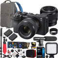 Premium Sony a7C II Full Frame Mirrorless Camera Body + 50mm F1.8 Lens ILCE-7CM2/B Black + SEL50F18F Bundle with Deco Gear Photography Backpack + Extra Battery + Microphone + LED + Monopod & Accessories Kit