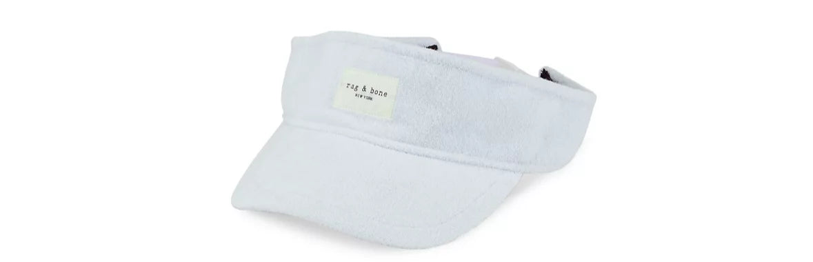 Premium rag & bone Women's Addison Pale Blue Terry Visor - Great Deal!