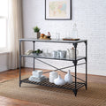 Premium Premium Faulkner Black and Concrete 2-shelf Kitchen Island - Great Deal!