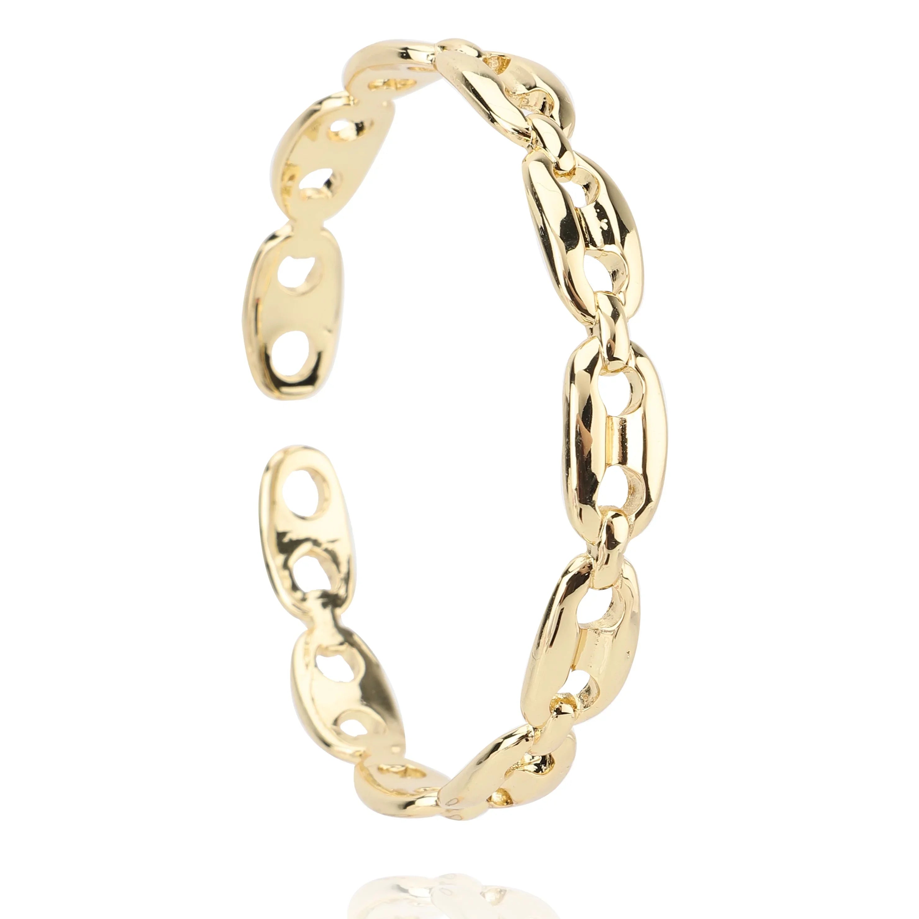 Premium Premium Premium Vintage Havana Callie Mariner Link Bangle 18K Gold-plated For Women