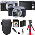 Canon PowerShot G7 X Mark III Digital Camera (Silver) + Spider Tripod + Case - 32GB Kit - Great Deal!