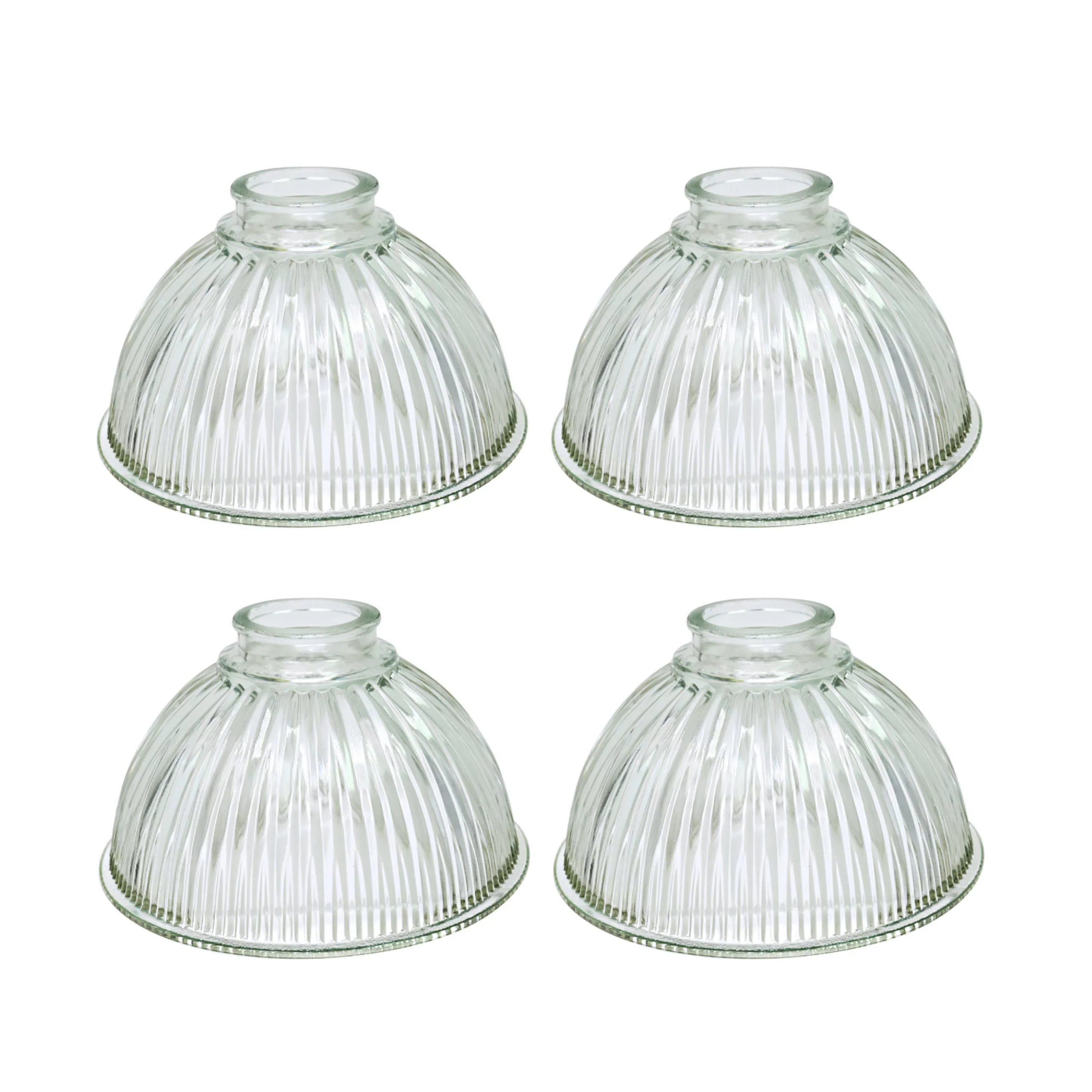 Premium Aspen Creative 23019-4 Transitional Style Replacement Bell Shaped Clear Pebbled Glass Shade