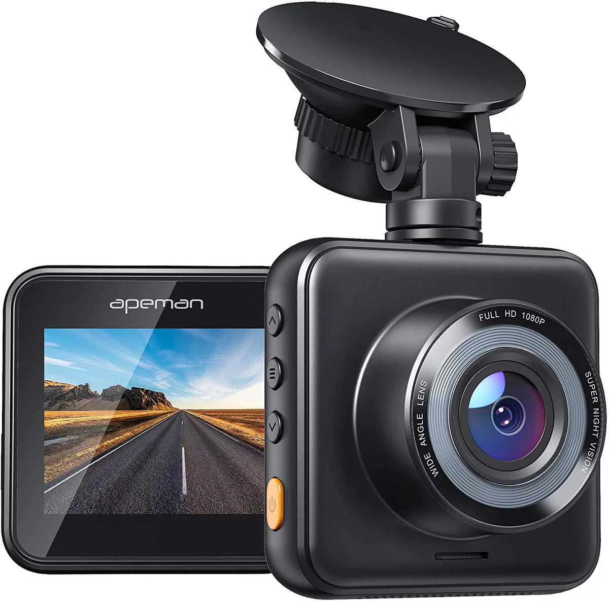 Premium APEMAN Mini Dash Cam 1080P Dash Camera for Cars Recorder Super Night Vision, 170Â° Wide Angle, Motion Detection, Parking Monitoring, G-Sensor, Loop Recording