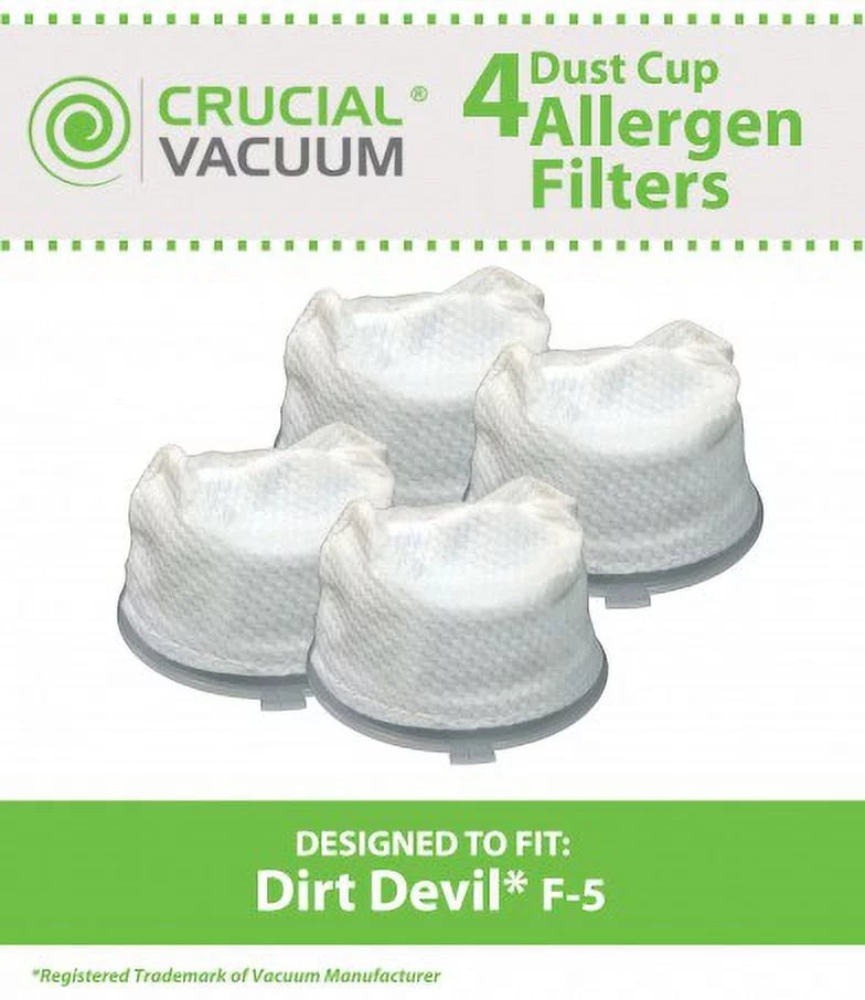 Premium Premium 4 Dirt Devil F5 Hand Vac Filters with Base, Part # 3DEA950001
