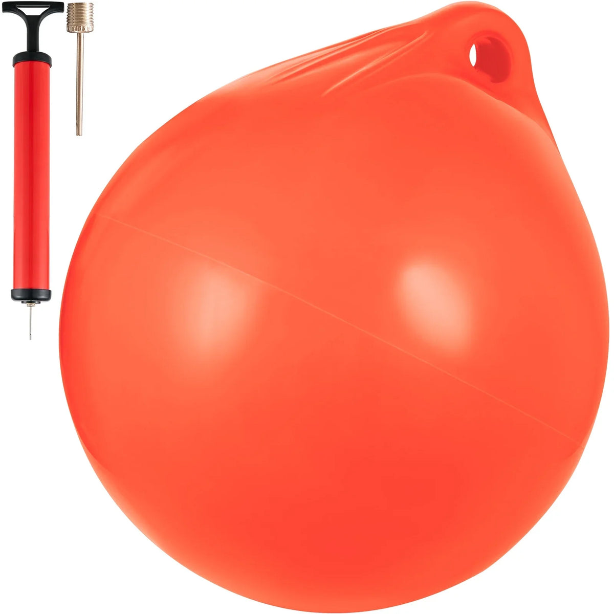 Premium BENTISM Boat Buoy Ball, 27in Diameter Inflatable Heavy-Duty Marine-Grade Vinyl Marker Buoy, Round Boat Mooring Buoy, Anchoring, Rafting, Marking, Fishing, Orange - Great Deal!