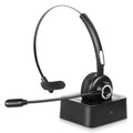 Comfortable Wireless Headset, UX-M97 Wireless Headset with Microphone, Wireless Cell Phone Headset with Noise Isolation Mic Charging Base Mute Function for Apple iPhone 11 Pro Max With Charging Dock - Great Deal!