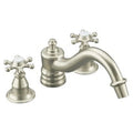 Premium Premium Premium KOHLER K-T125-3D-BN Antique Deck-Mount High-Flow Bath Faucet Trim with Six-Prong Handles, Requires Ceramic Handle Insets and Skirts, Valve Not Included, Vibrant Brushed Nickel