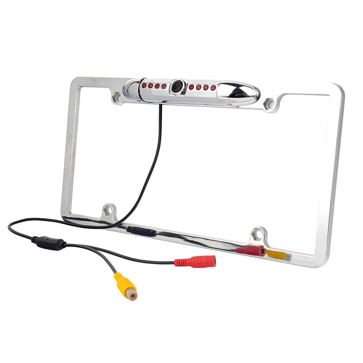 Premium Absolute CAM2100S Chrome License Plate Frame Rear View Backup Camera 170Â° Viewing Angle Universal Car License Plate Frame Mount Waterproof High Sensitive 8 IR LED Night Vision Reverse Parking Aid - Great Deal! - Great Deal! - Great Deal!