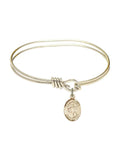 5 3/4 inch Oval Eye Hook Bangle Bracelet w/ St. Ursula in Gold-Filled - Great Deal! - Great Deal!
