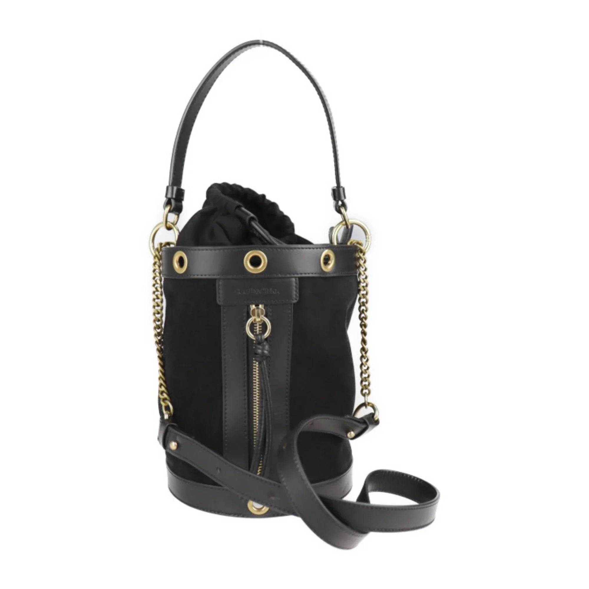 Premium Pre-Owned See by ChloÃ© SEE BY CHLOE sea by Chloe Debbie handbag suede leather black gold metal fittings 2WAY shoulder bag tote (Good) - Great Deal! - Great Deal!