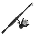 Premium Premium Zebco 33 Spinning Reel and Telescopic Fishing Rod Combo, 6-Foot Rod, Size 30 Reel, Silver/Black