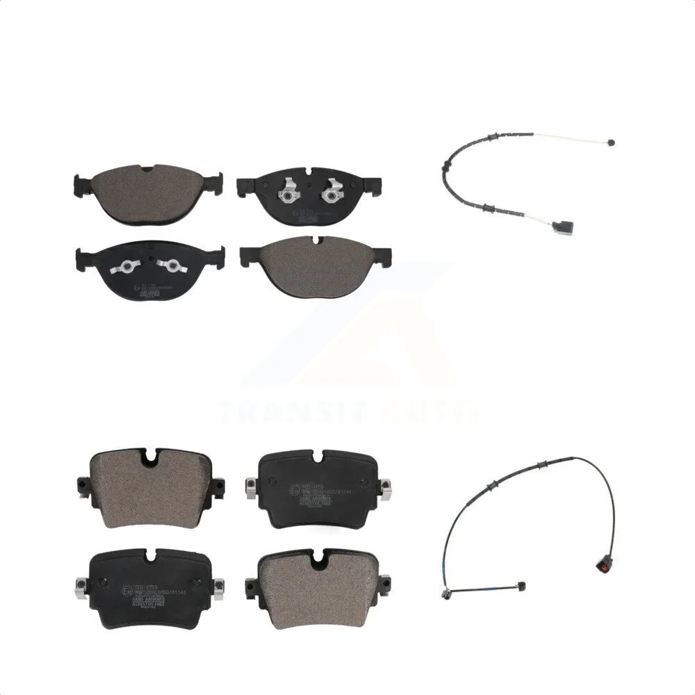 Premium Transit Auto - Front Rear Ceramic Disc Brake Pads And Wear Sensors Kit For 2016 Jaguar F-Type Project 7 with 5.0L With Cast Iron KTW-100247 - Great Deal!
