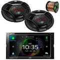 Premium JVC KW-V960BW Double DIN AM/FM Radio Dual USB Wireless CD/DVD Player Car Receiver Bundle Combo with 2x 6x9" 3-Way Coaxial 500 Watts Max Power Automotive Car Audio Speakers and 16G Speaker Wire