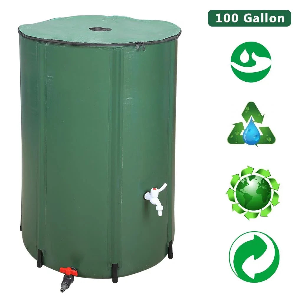 Premium Ktaxon 100 Gallon Collapsible Rain Barrel, Portable Water Storage Tank - Great Deal! - Great Deal!