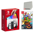 Premium Premium Nintendo Switch OLED Console White with Super Mario 3D World + Bowserâs Fury and Screen Cleaning Cloth