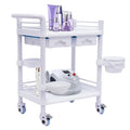 Premium 2 Tier Rolling Beauty Spa Trolley Cart, Mobile Utility Cart Trolley Spacious Spa Beauty Salon Rolling Trolley with 360Â°Rotate Wheels for Hospital Dental Clinic Beauty Salon - Great Deal! - Great Deal!