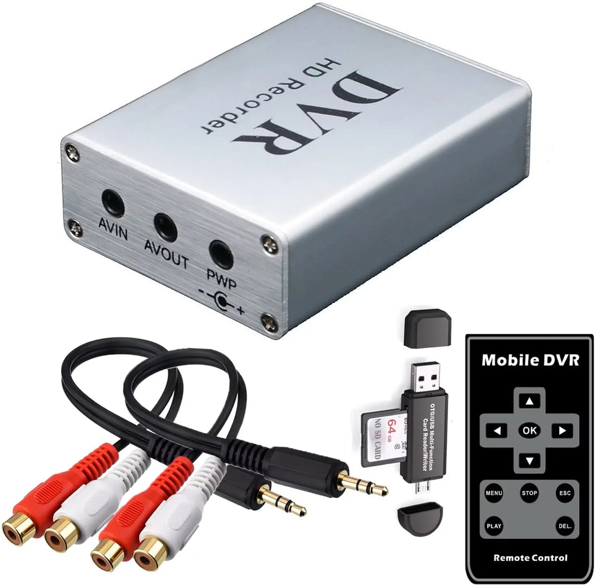 Premium Premium Premium Car Camera Mini DVR with SD Card Reader, SD Card Real-time Digital Video Recorder for FPV Camera Hi8 Camcorder DVD TV Box MPEG-4 CH1