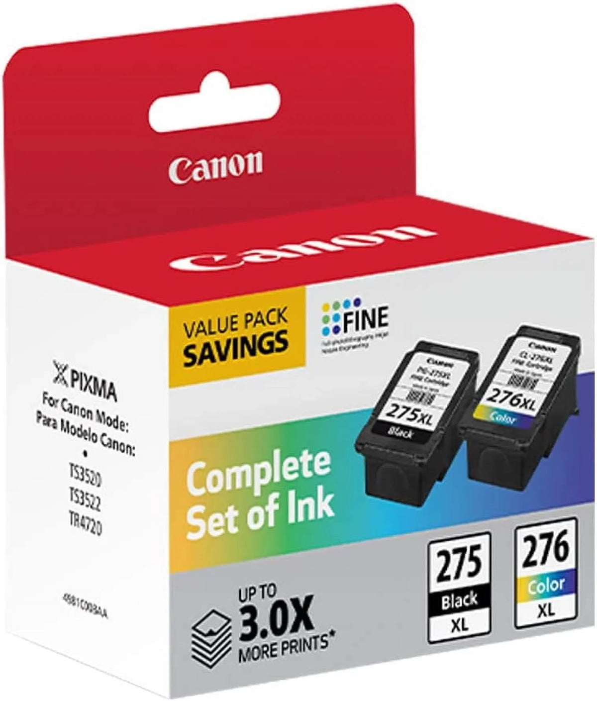 Premium Premium Premium Premium Canon Multicolor Ink for Printer PG-275 XL / CL-276 XL Compatible to PIXMA TS3520, TS3522 and TR4720 Printers