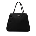 Premium Pre-Owned Authenticated Prada Tessuto Tote Nylon Fabric Black Tote Bag Unisex (Good) - Great Deal! - Great Deal!