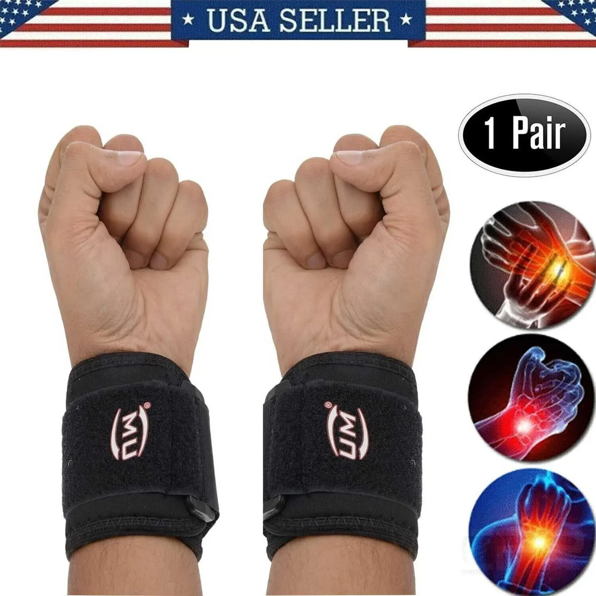 Premium Premium 2X Weight Lifting Wrist Hand Wraps Gym Workout Training Support Straps Long - Great Deal! - Great Deal!