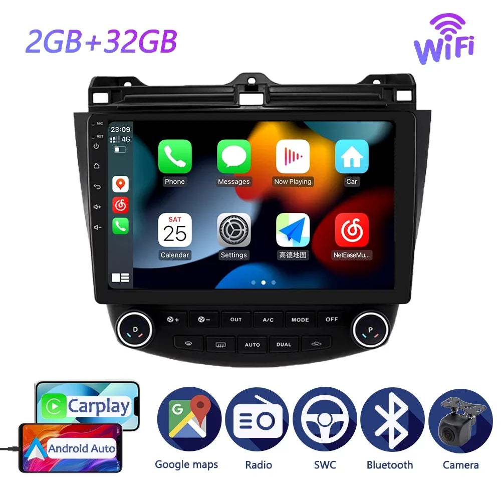 Car Stereo For Honda Accord 7 2002 - 2008 Android Touch Screen With Carplay Android Auto Car Multimedia Player