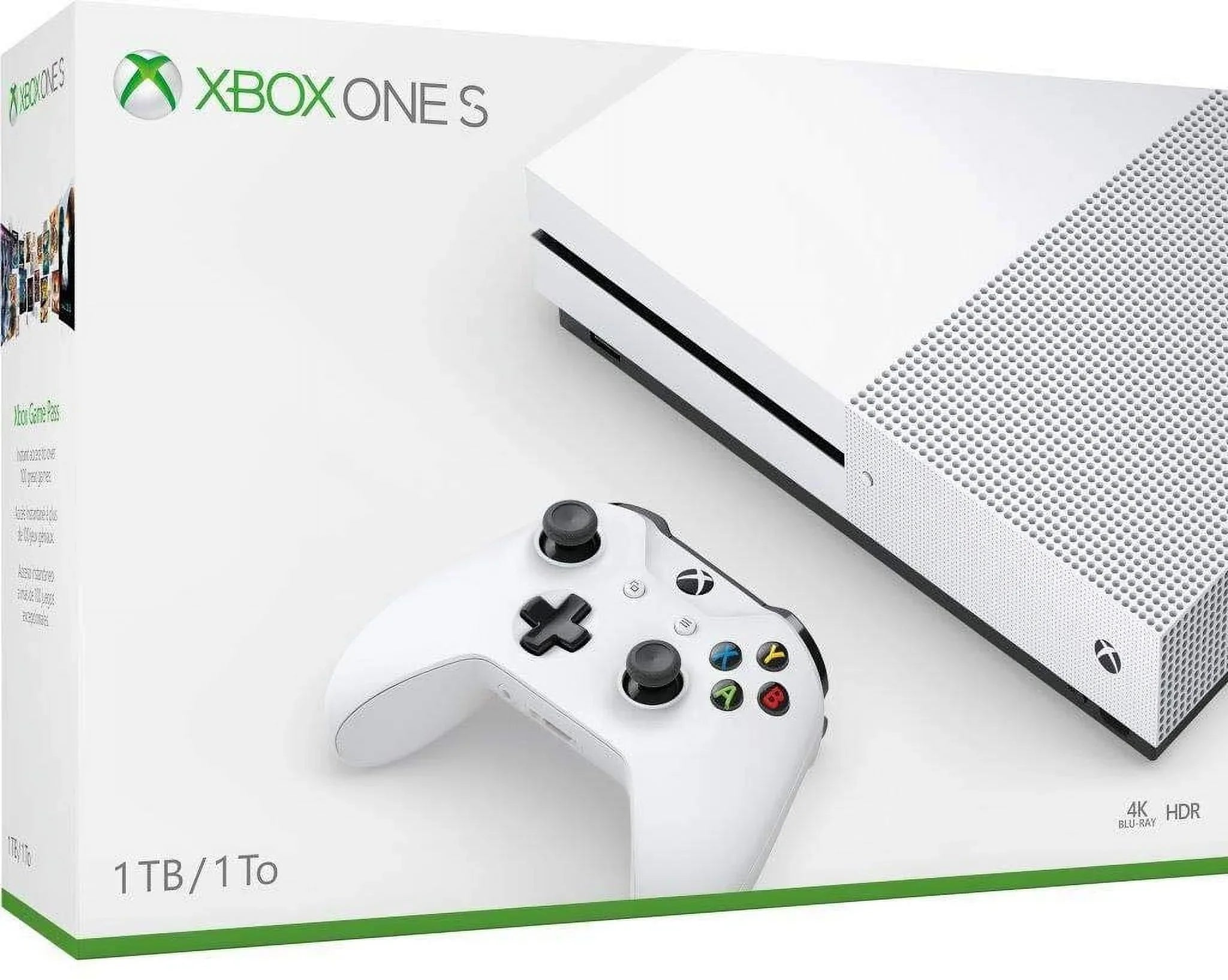 Premium Premium Used Xbox One S Console with Xbox One Wireless Controller 1TB - US/Canada, White - Great Deal!