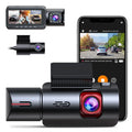 Premium WiFi 3 Channel Dash Cam 2K+1080P+1080P@30fps with GPS Speed, 4K Dual Dashcam Front and Inside, Triple Car Dash Camera with Type C Port, WDR, IR Night Vision, 170Â° Wide Angle, 24hr Parking Monitor