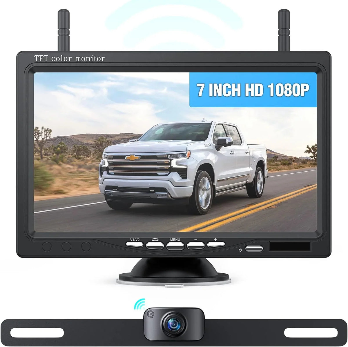 eRapta Wireless Backup Camera 1080P HD 7 Inch Monitor IP69 Waterproof IR Night Vision for RV/Trailer/Truck/Van AWT7 - Great Deal!