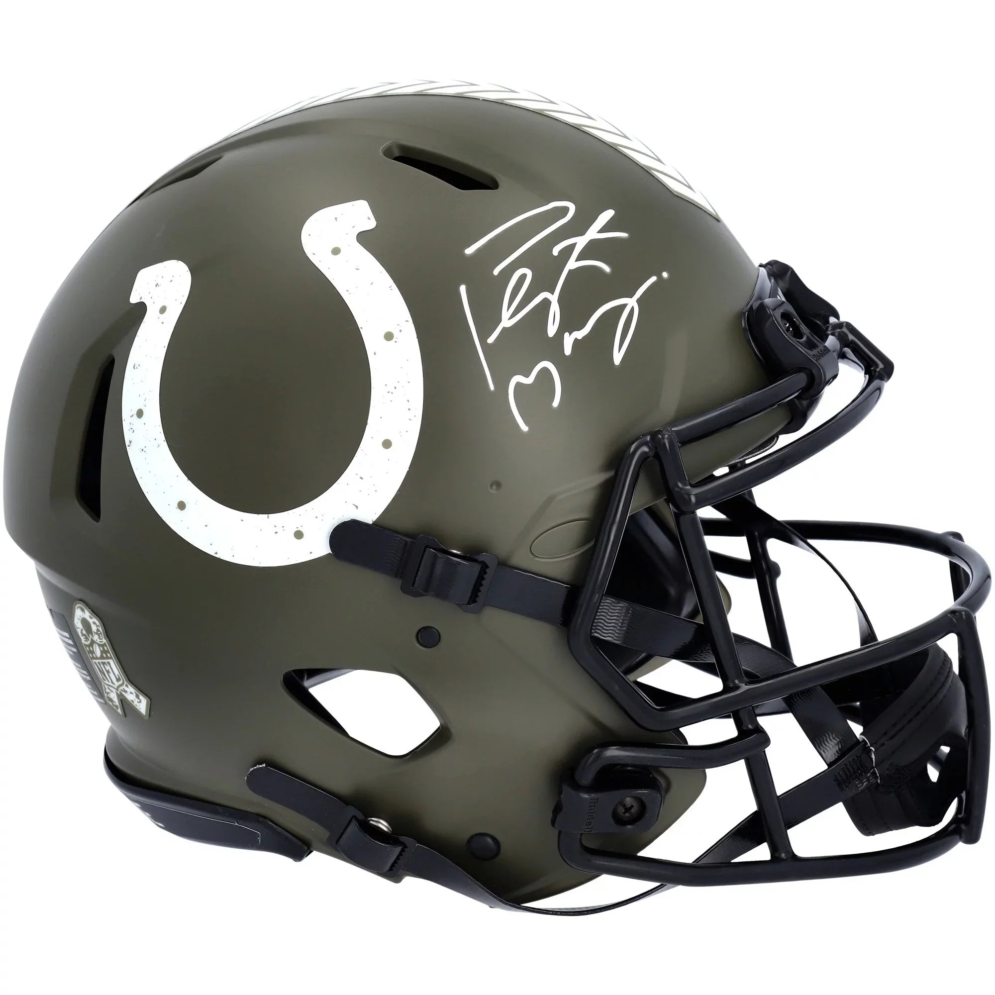 Premium Premium Premium Peyton Manning Indianapolis Colts Autographed Riddell 2022 Salute to Service Speed Authentic Helmet