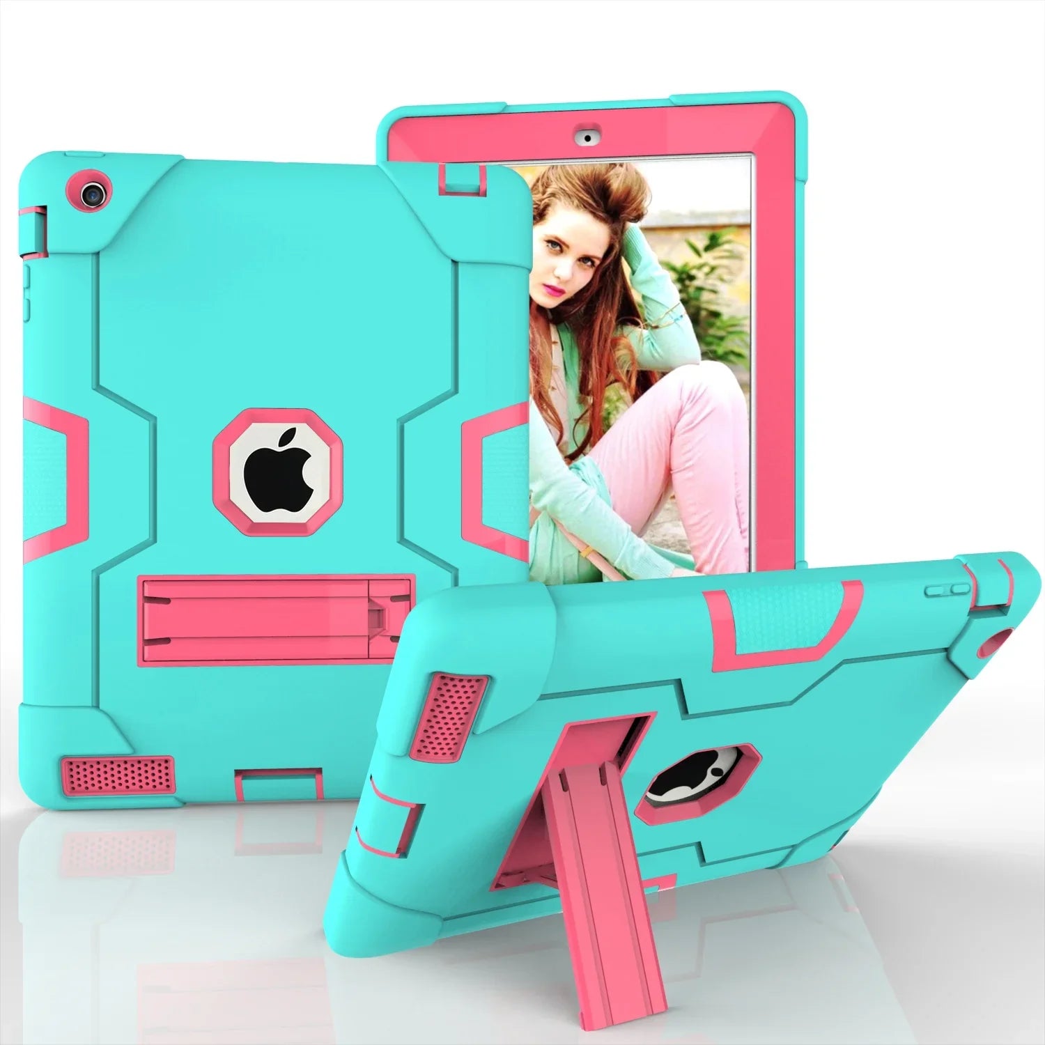 Premium Premium iPad 2 Case,iPad 3 Case,iPad 4 Case, Allytech Three Layer Shockproof Armor Defender Protective Case Cover with Kickstand for iPad 2nd Gen / iPad 3rd Gen / iPad 4th Generation (Aqua/Rosegold) - Great Deal!